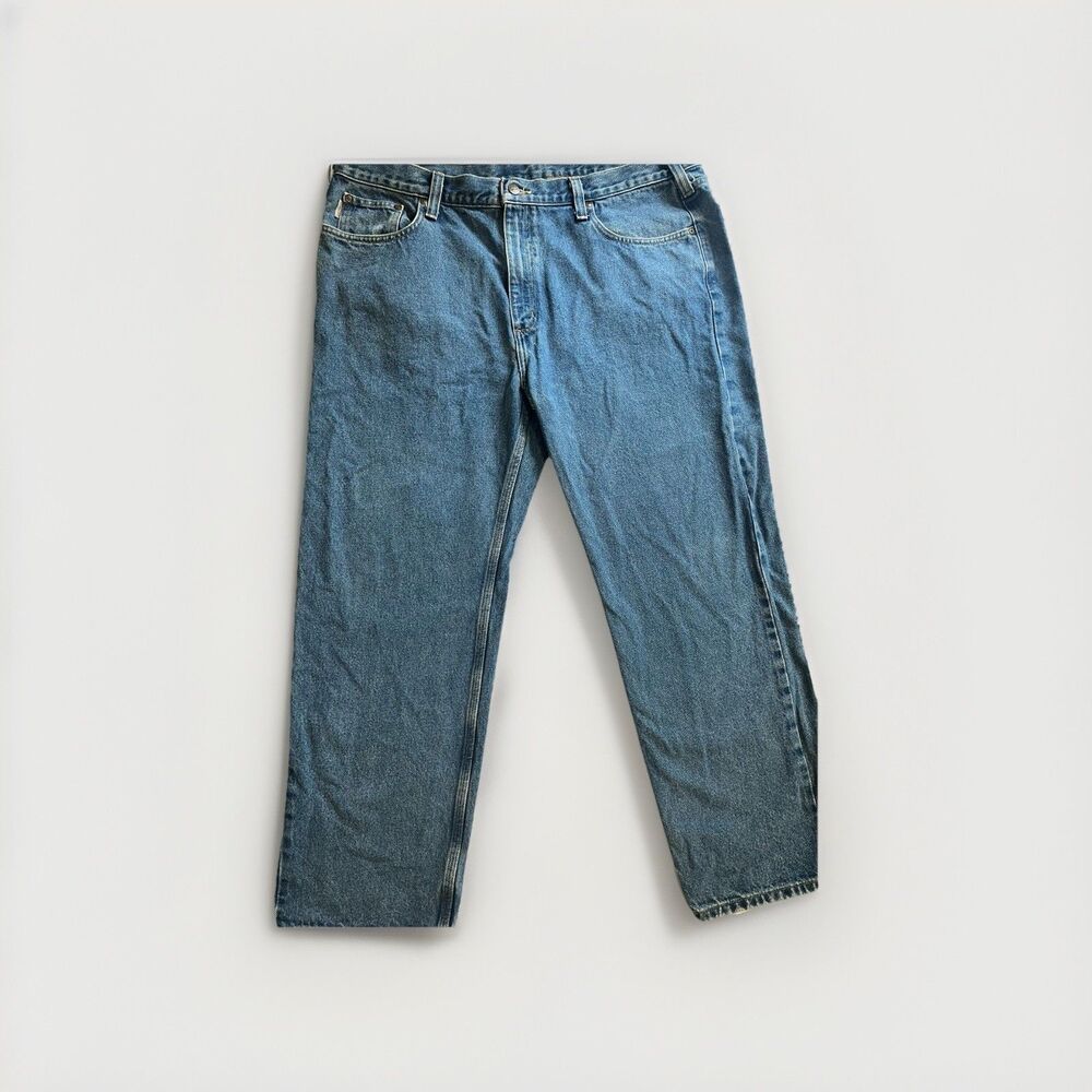 Carhartt Men's Blue Denim Jeans Traditional Fit Straight 5-Pocket CTN B480 DVB